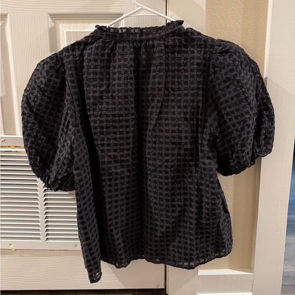 Sugarlips Gretna Organza Check Ruffle Blouse in Black - Size XL - Picture 3 of 3